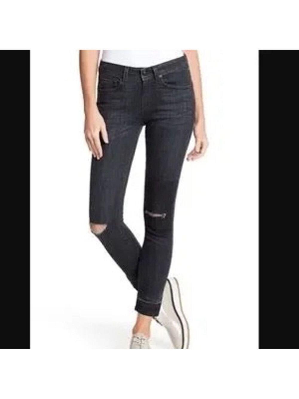 DEREK LAM 10 CROSBY Grey Low-Rise Skinny Leg Jeans